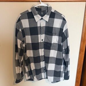 Eddie Bauer Black and Gray Checkered Shirt